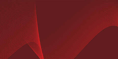 Modern vector red background with dynamic red waves, lines and particles with dark red.