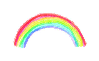 Fototapeta premium A rainbow illustration drawn with colored pencils.