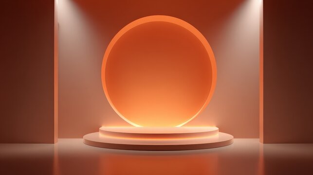 3d abstract sale background with empty stage and dynamic glow