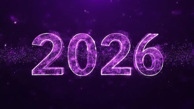 Neon tube typography &lsquo;2026&rsquo;