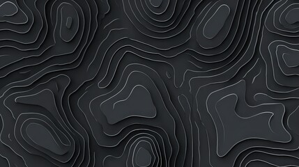 Fototapeta premium Abstract Topographic Contour Lines Dark Gray Surface with White Dots and Shadows
