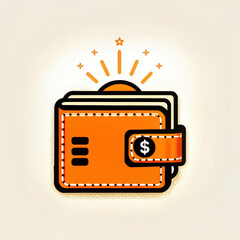Vibrant orange wallet symbolizes modern banking and payments, showcasing financial management and convenience