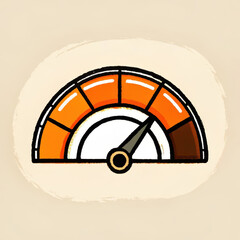Colorful gauge illustration represents measurement and performance, emphasizing currency and security in various contexts