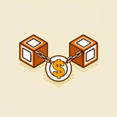 Investment in stock market can be complex journey represented by blocks and chains symbolizing stability and growth