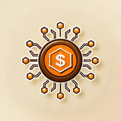 Digital investment symbol represents stock market with modern design showcasing technology and finance