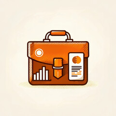 Stylish investment briefcase showcases stock market graphs and financial documents, symbolizing business success and strategy