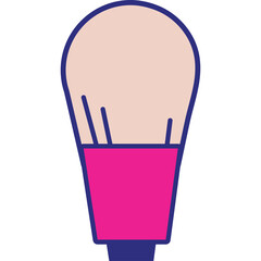 Makeup brush with pink bristles and a dark blue handle isolated on a transparent background conceptual makeup tool for beauty and cosmetic applications