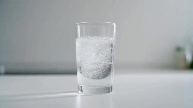Refreshing Effervescence A Glass of Sparkling Water