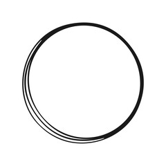 Naklejka premium Hand drawn brush stroke circle, Round frame, Doodle circle