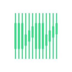 Abstract Rhythmic Green Vertical Lines sign symbol flat stock vector design
