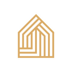 Minimalist Line Art House Logo sign symbol flat stock vector design