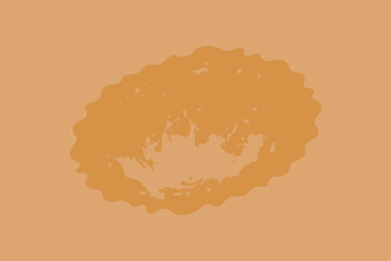 Abstract orange wavy textured organic shape on peach background