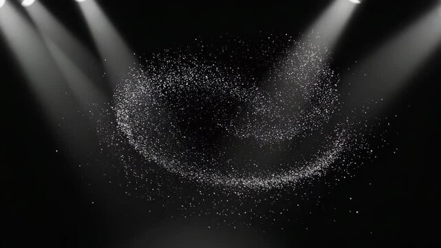 Magic water drop on a dark black surface mirrors the starry night sky of the universe