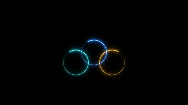 Glowing neon light circle loading icon animation.