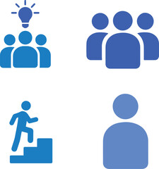 Teamwork, Idea, and User Profile Vector Icons Set