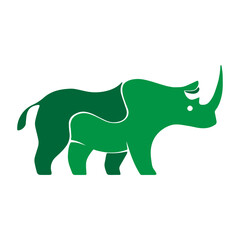 Green Rhinoceros Icon
