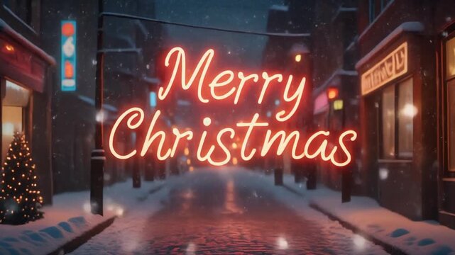 Red hologram projection generating 3D &ldquo;Merry Christmas,&rdquo;