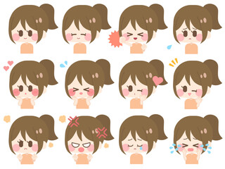 ポニーテールの女の子（セット01）