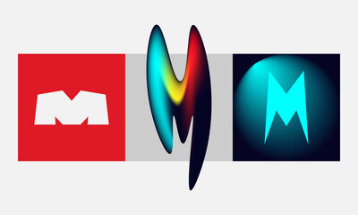 abstract letter M, typography design