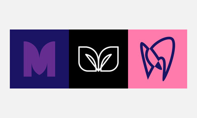 abstract letter M, typography design