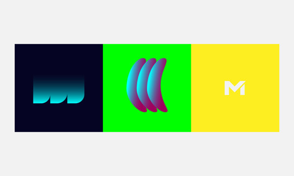 abstract letter M, typography design