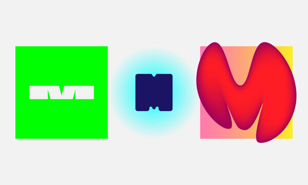 abstract letter M, typography design