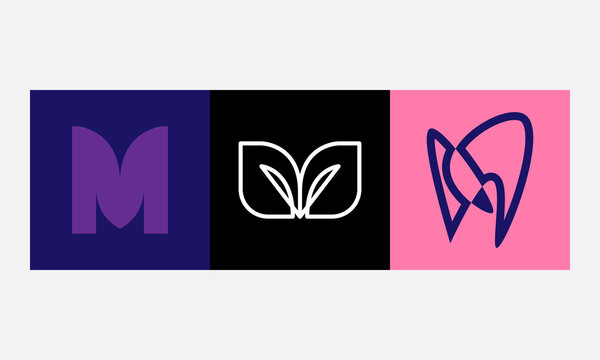 abstract letter M, typography design