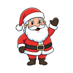 Cute Santa Claus Waving Hello Cartoon Vector