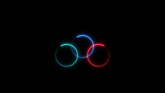 Glowing neon light circle loading icon animation.