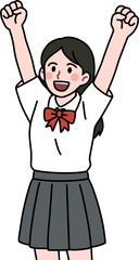 cheering student