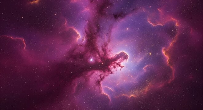 Deep Space Purple Nebula Starfield Cosmic Background Art