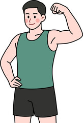 근육 자랑하는 남자