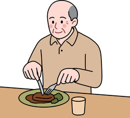 식사하시는 할아버지