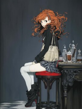 Una joven con un aire enigm&aacute;tico disfruta de un t&eacute; en un ambiente de misterio.