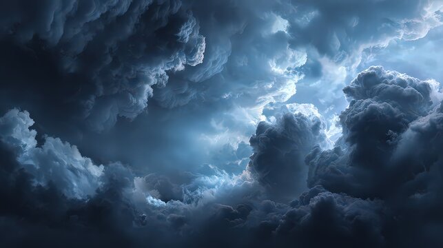 Dramatic Storm Clouds with Sunburst Lighting a Dark and Eerie Sky