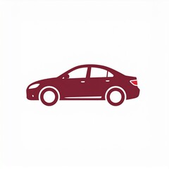 Obraz premium Maroon Car Icon Depicting Transportation, Modern Automotive Design, And Urban Mobility