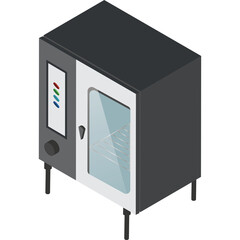 Modern Commercial Oven With Transparent Background And Stainless Steel Racks Illuminated By Soft Overhead Light