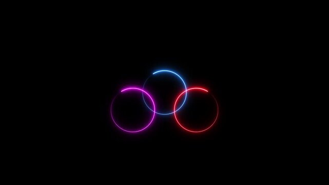 Glowing neon light circle loading icon animation.