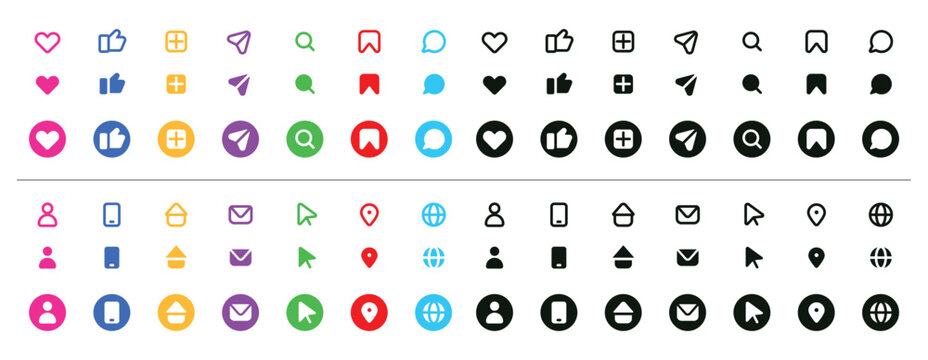social media icons vector art, social icon set graphic design