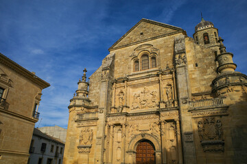 Fototapeta premium Sacred Chapel of the Savior, with the sun on the facade with man