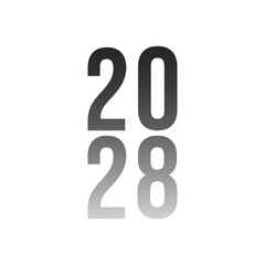 Abstract Vibrant Grainy Gradient Year 2028 PNG. Isolated Modern New Year Future Concept Transparent Background © ABIRR GD7