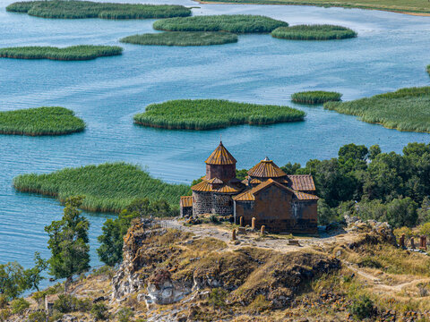 Hayravank Monastery Overlooking the Reeds and Waters of Lake Sevan