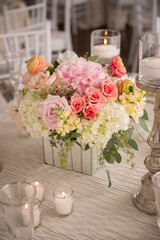 Romantic Floral Wedding Centerpiece with Candles