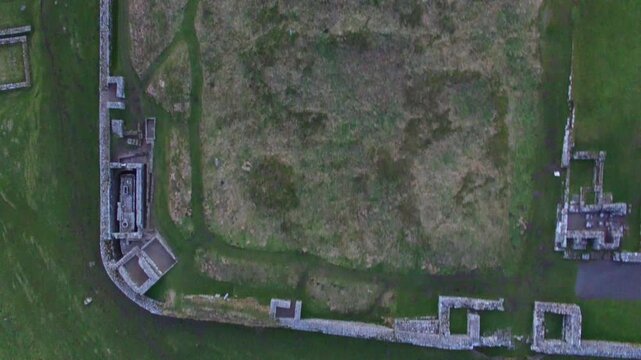 Aerial view Housesteads Roman Fort Hadrian's Wall England UK