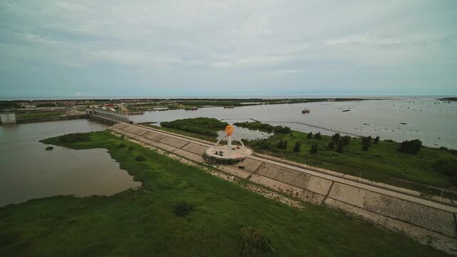 Zhanjiang Coastal Breakwater and Maritime Infrastructure Aerial View China