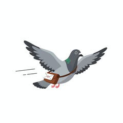 Obraz premium Carrier Pigeon with Message in Flight