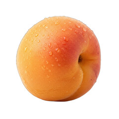 Single Ripe Apricot Fruit Covered In Water Droplets Isolated On Black Background Studio Shot Healthy Organic Food