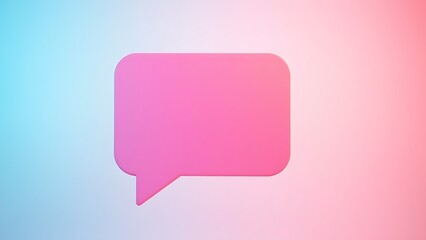 Fototapeta premium declaration. Colorful three-dimensional communication symbol floating against simple background design, product launch decks.