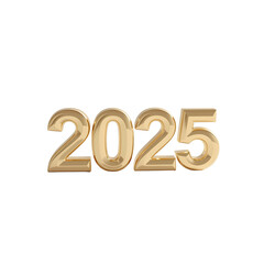 3D rendering of the year "2026" in glossy, polished golden typography. The digits are isolated on a transparent background, perfect for New Year's Eve celebrations, greeting cards, banners, and overl