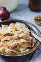 Southern Fried Cabbage, traditional dish in the South of the USA	